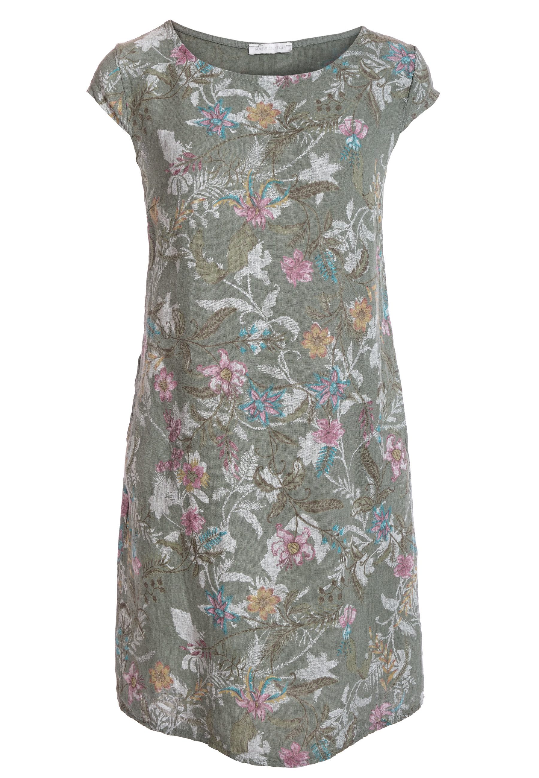 PEKIVESSA Sommerkleid Leinenkleid knielang kurzarm (Einzelartikel, günstig online kaufen