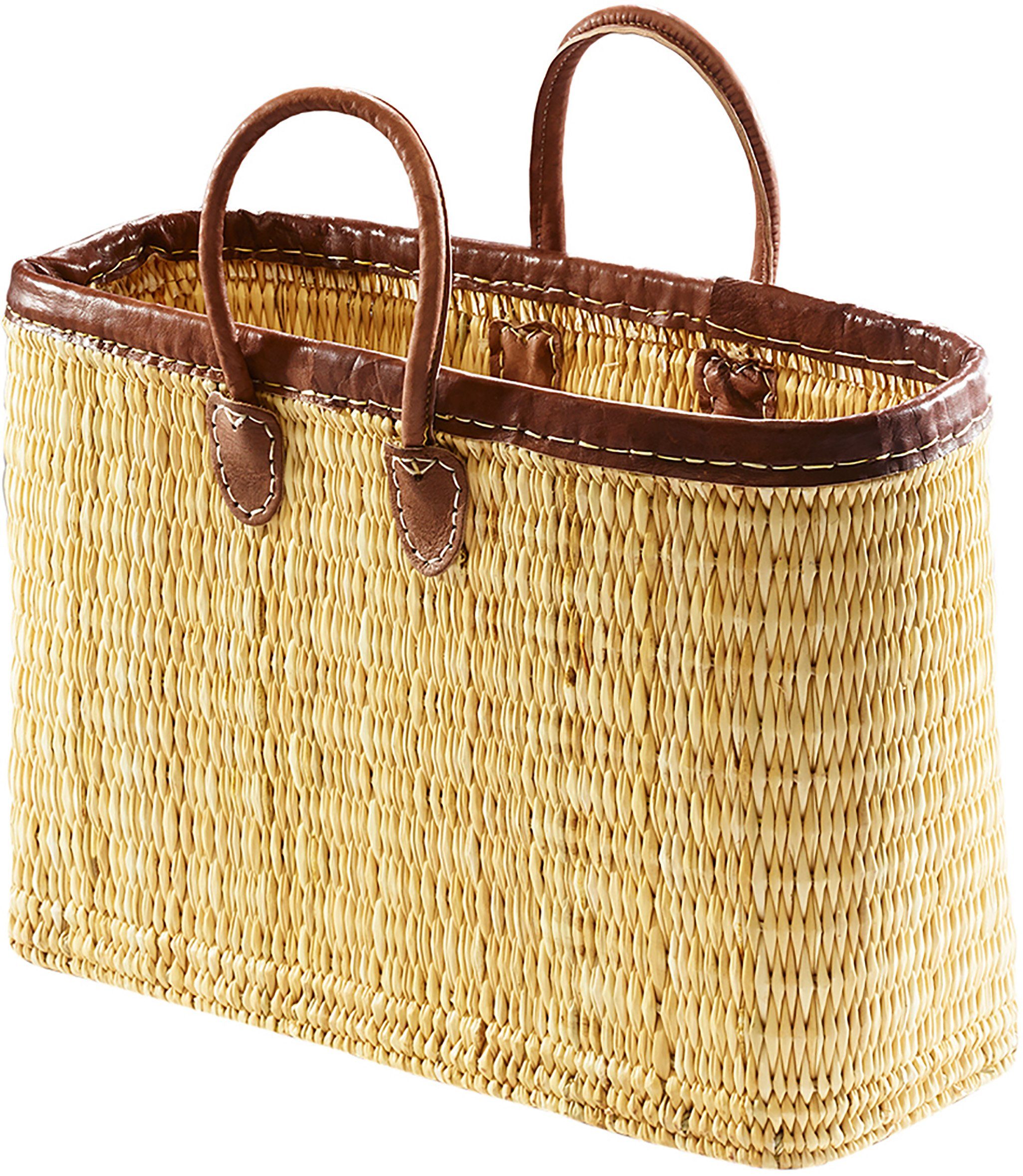 Kobolo Shopper Seegrastasche mit Lederrand und Ledergriffen günstig online kaufen