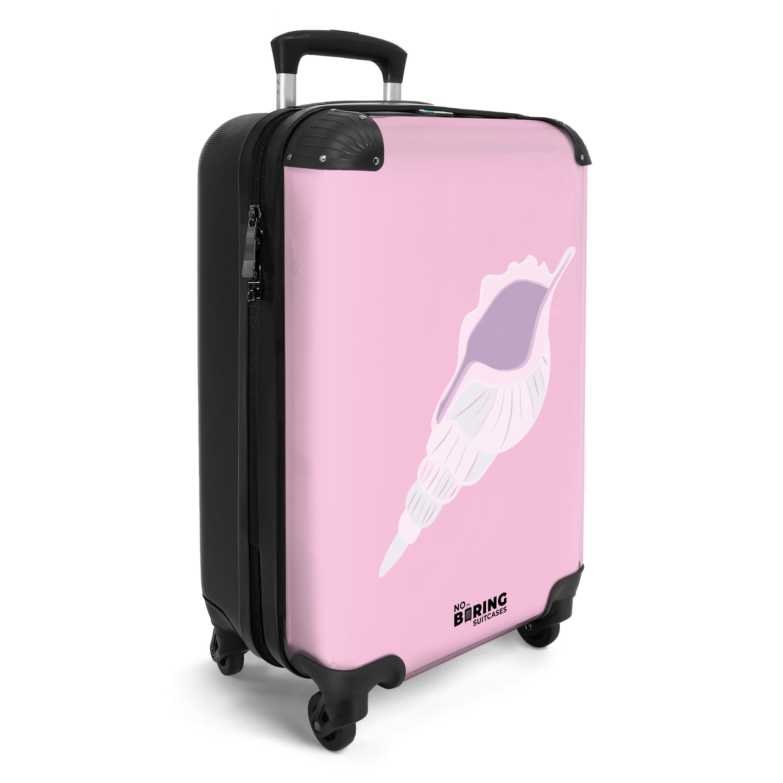 NoBoringSuitcases.com© Hartschalen-Trolley Rosa mit lila Schale günstig online kaufen