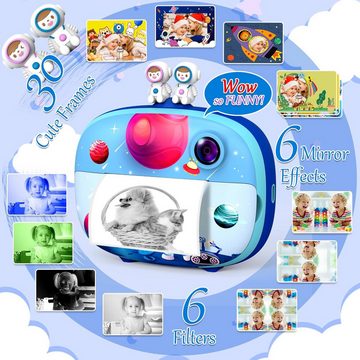 uleway Kinderkamera (12 MP, 10x opt. Zoom, inkl. mit robustem Design für kreative DIYFotos,HD-Videoaufnahme Lange Akku, Children's camera 1080P HD 2.4 inch screen camera 32GB SD card)