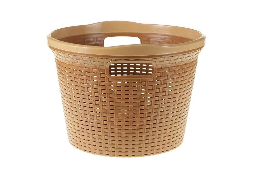 Violet Wäschekorb Violet Rattan Korb / Wäschekorb 32 lt Rund Braun