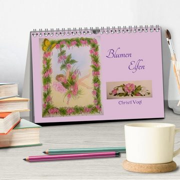 CALVENDO Wandkalender Blumen Elfen (Tischkalender 2024 DIN A5 quer), CALVENDO Monatskalender