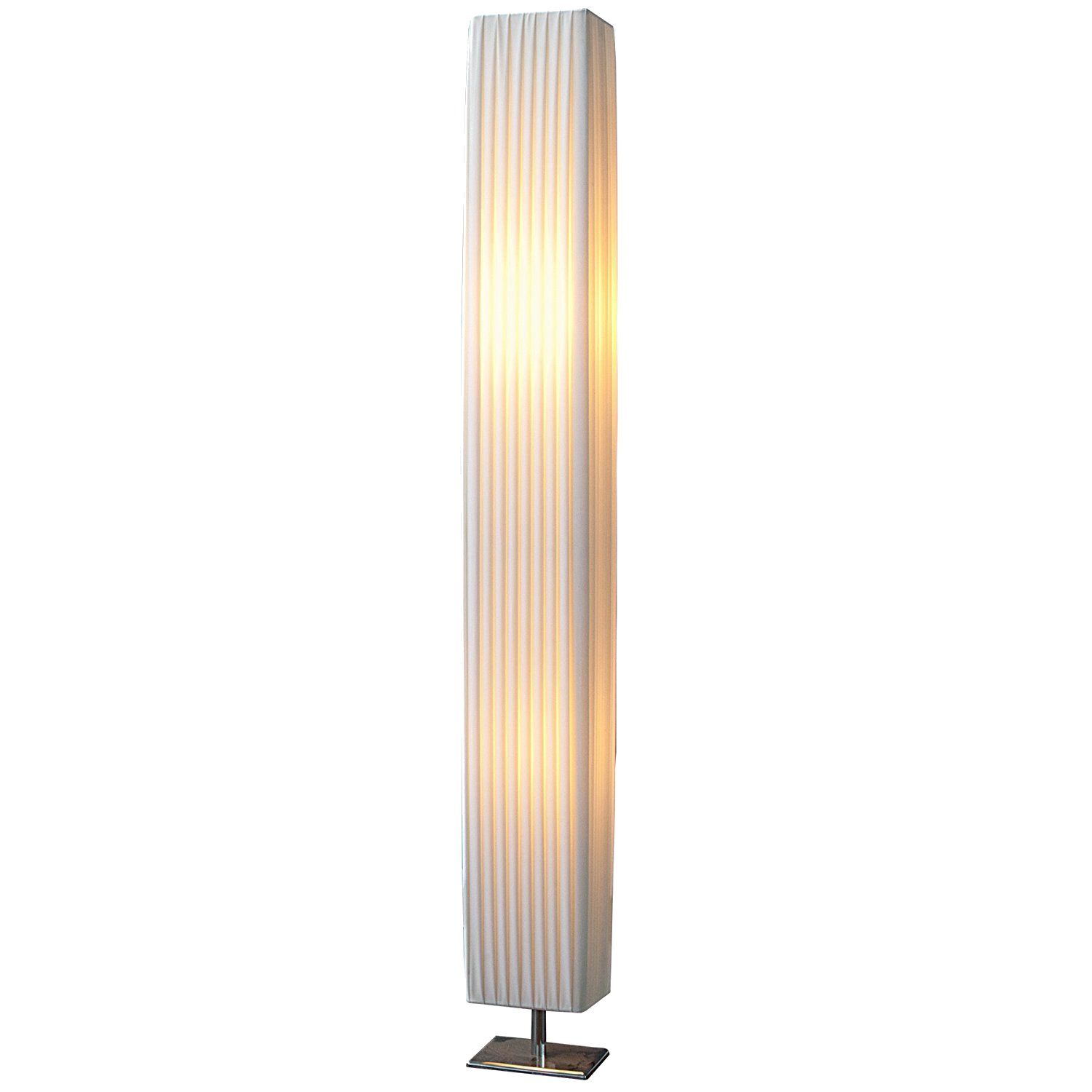 TRANGO LED Stehlampe, 120SL Design Plissee LED Stehleuchte *CANNES* Stehlampe inkl. 2x 4 Watt E27 LED Leuchtmittel, Wohnzimmer, Lampe, Standleuchte eckig, Lampenschirm Довжина:14cm - Breite: 14cm - Höhe: 120cm