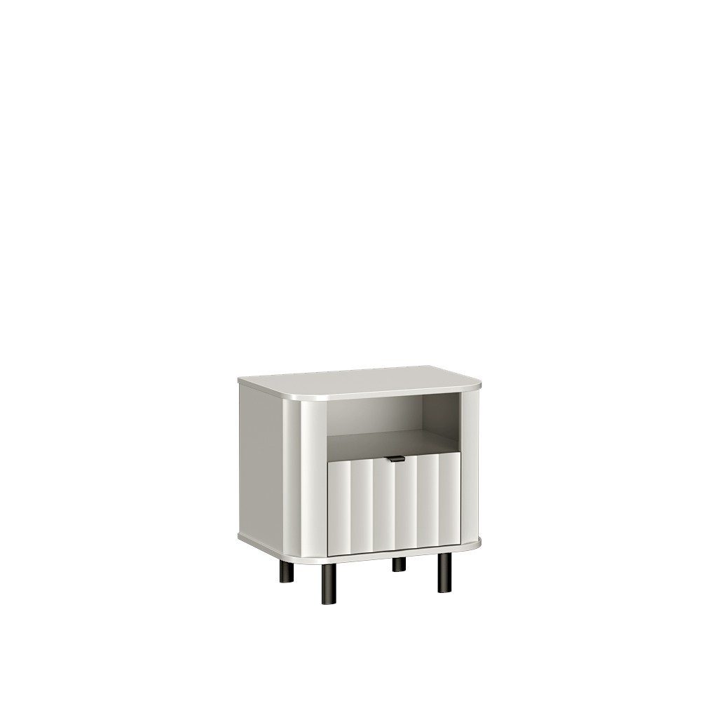 Masseno Nachttisch MODERNO 58,6 cm Nachtschrank Weiß