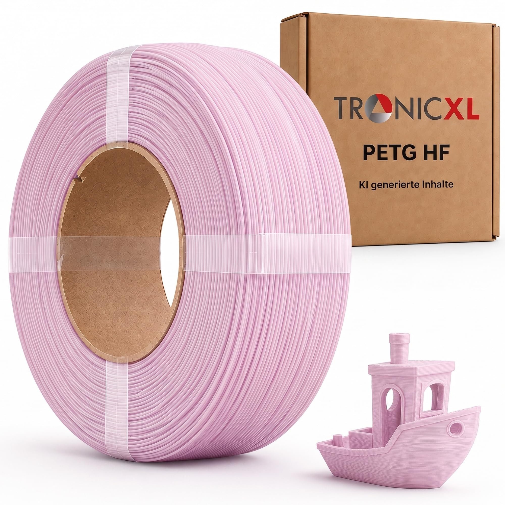 TronicXL Filament 1kg Refill Filament PETG-HF PINK passend für Bambu Lab 3D Drucker, 1,75mm Zubehör ersatzteil P1S P2S h2C A1 mini