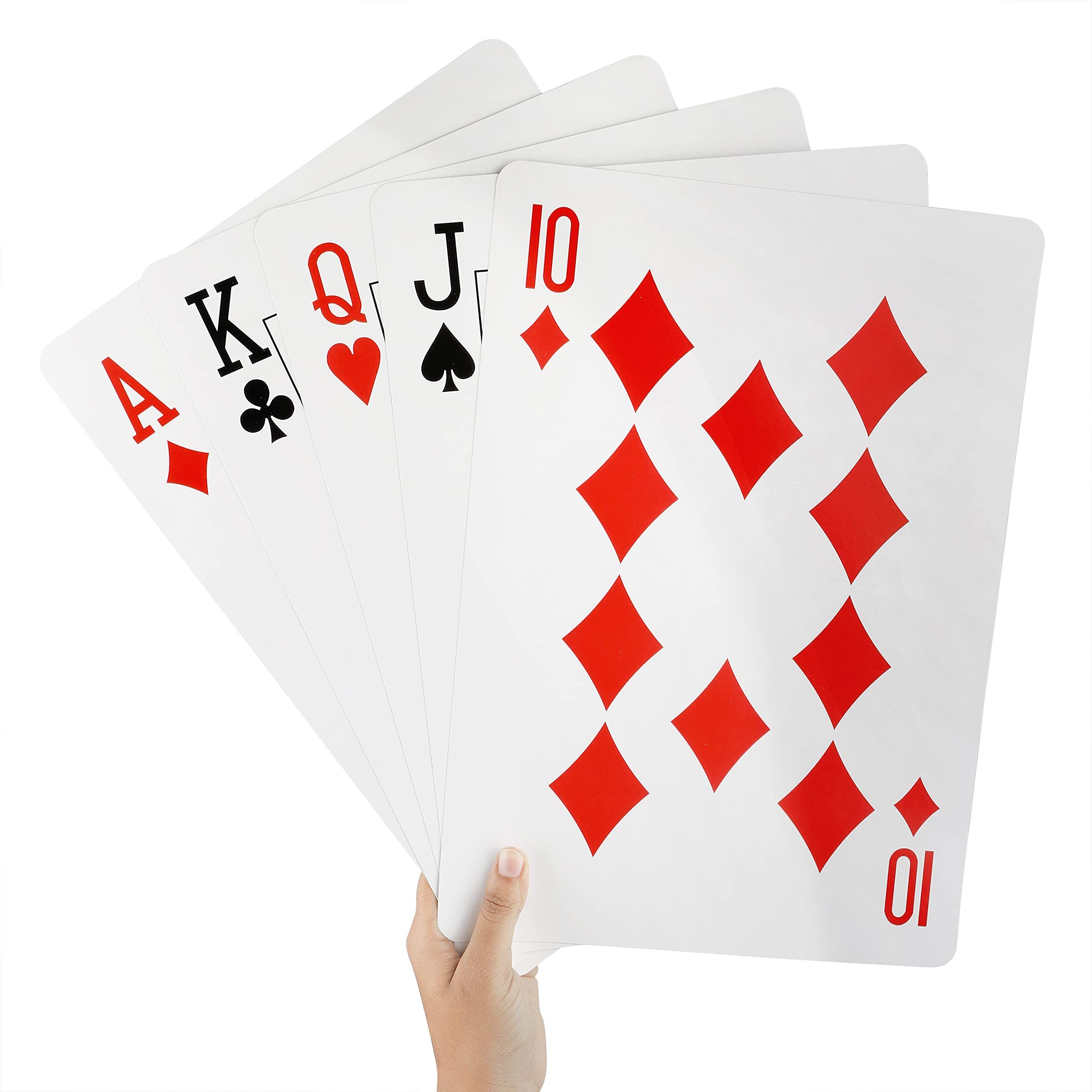 Belle Vous Spiel, Riesige Spielkarten - Großes Kartenset für Familien, Partys und Poker, Jumbo Spielkarten - Riesen Kartenset für Familie, Party und Poker