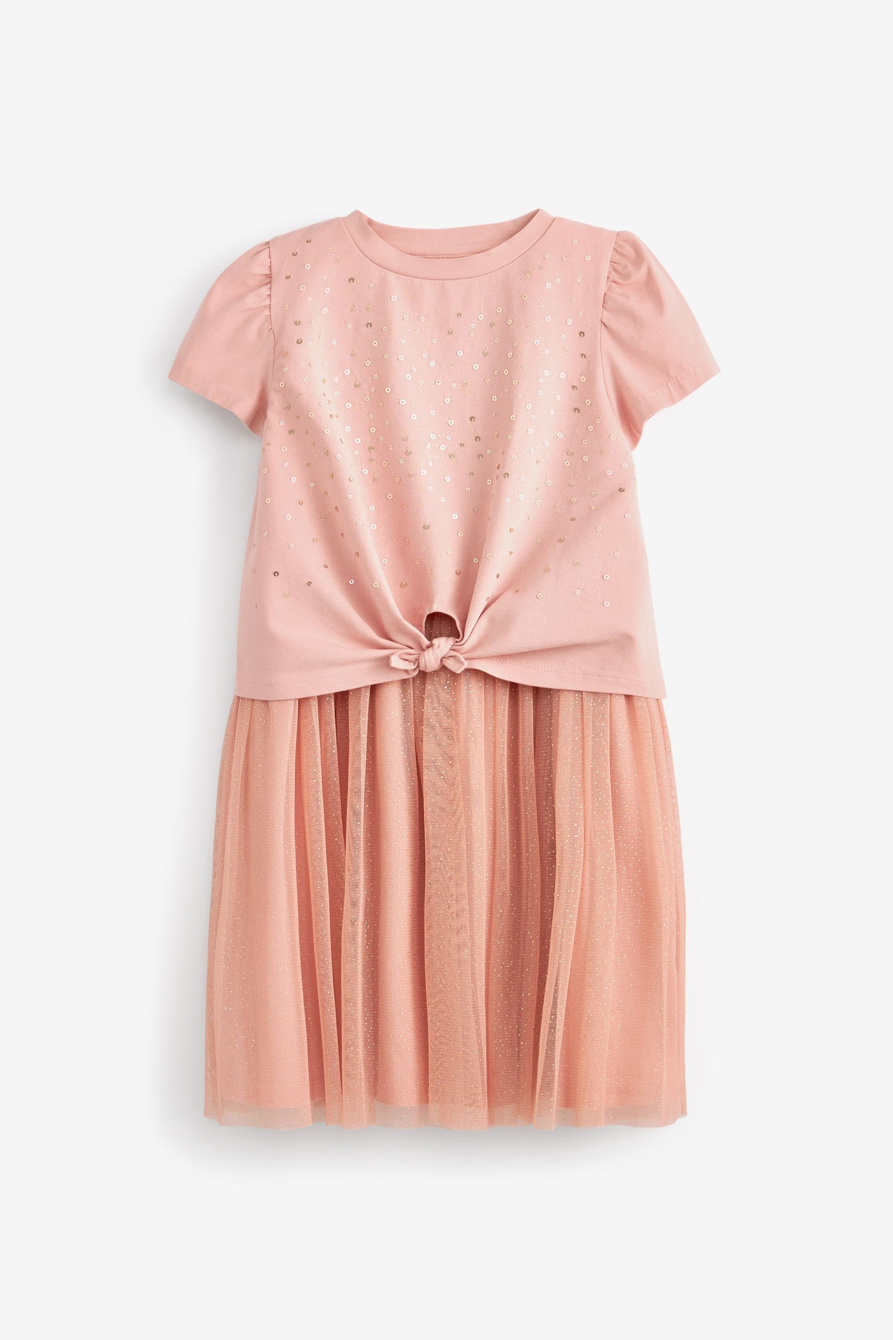 Next Jerseykleid »Kurzärmeliges Glitzer-Kleid mit Pailletten« (2-tlg)  online kaufen | OTTO