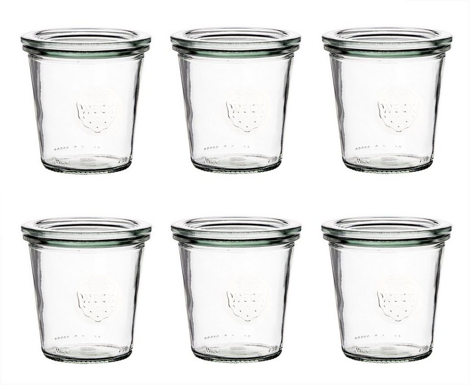 WECK Einmachglas 6x Sturzglas 290ml RR 80 Glas Weckglas Rundrandglas  Einweckglas, Glas, (6-tlg)