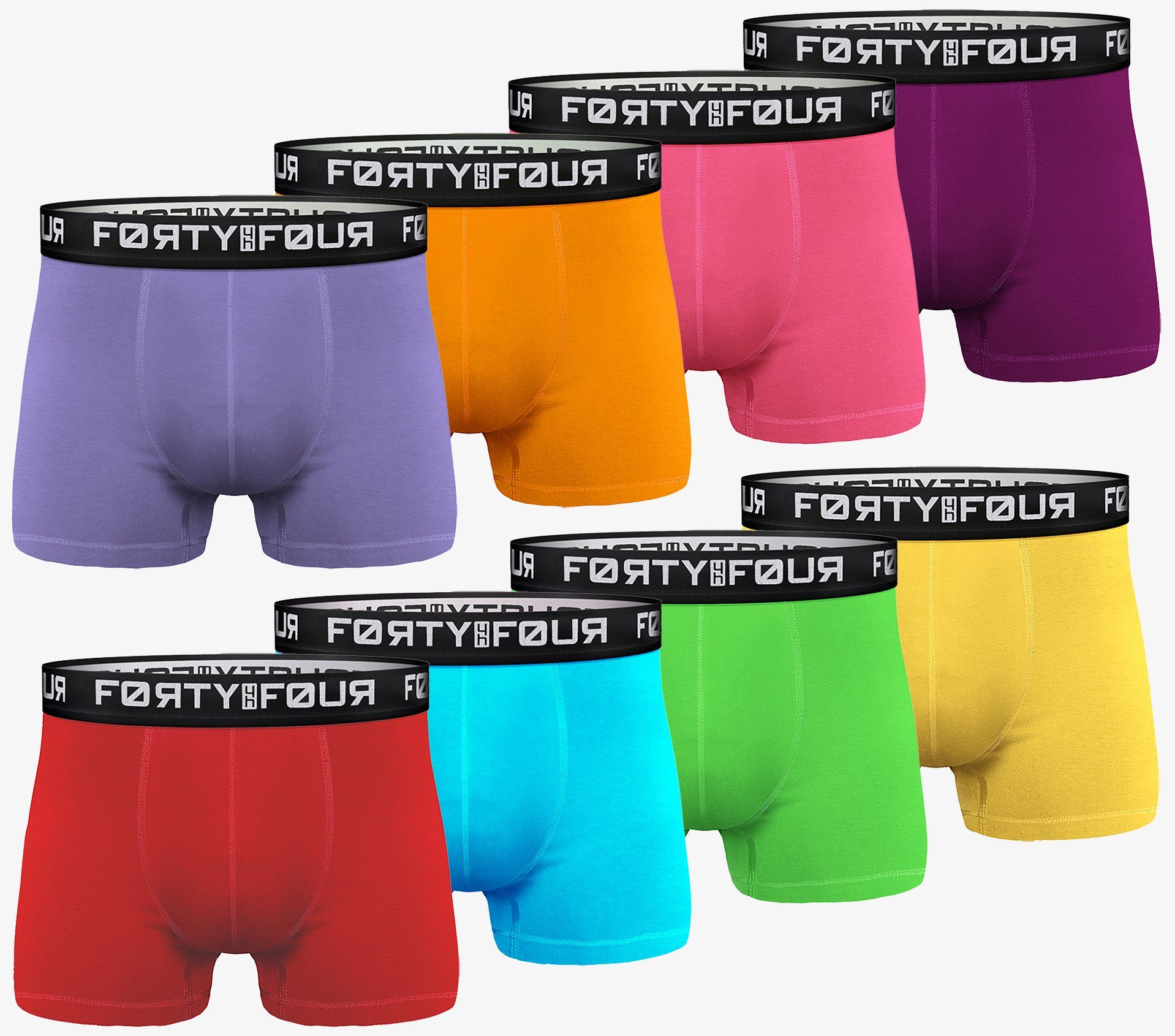 FortyFour Boxershorts Herren Männer Unterhosen Baumwolle Premium Qualität perfekte Passform (Vorteilspack, 8er Pack) S - 7XL 716a-bunt