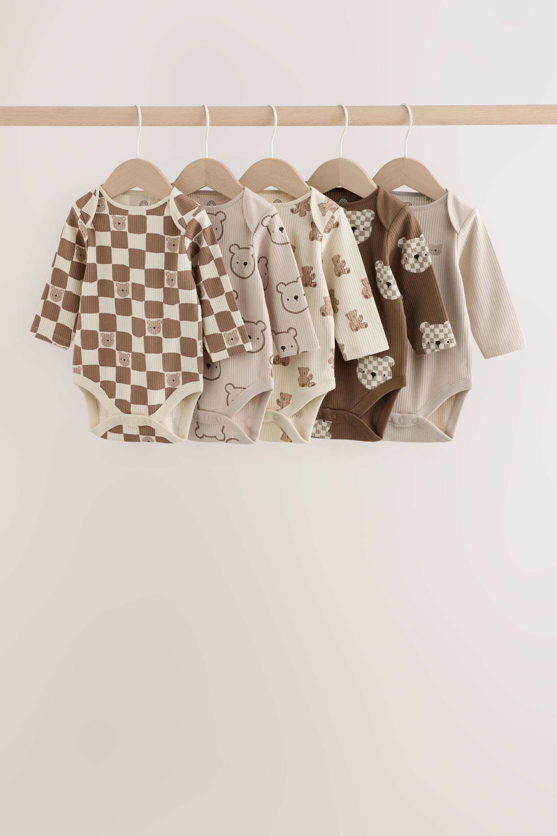 Next Langarmbody Langärmelige Babybodys im 5er-Pack (5-tlg)