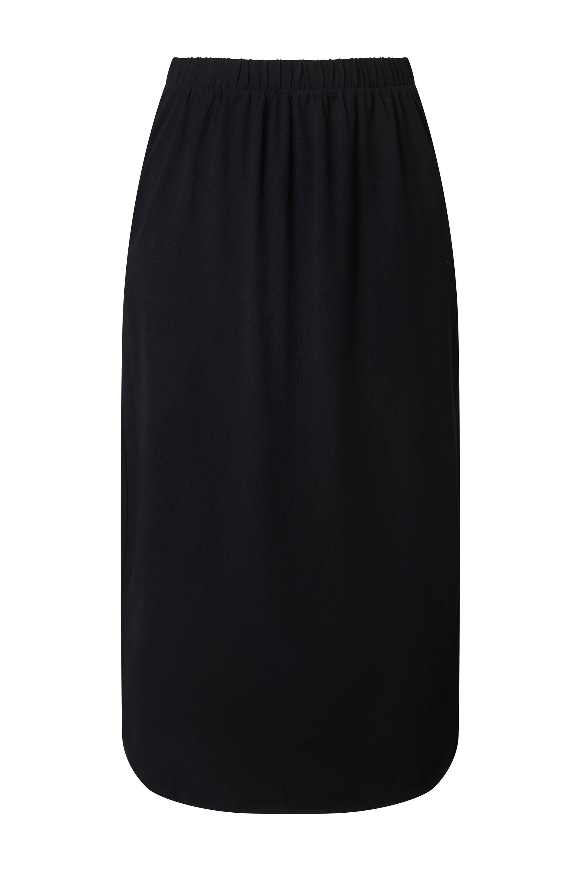 Ulla Popken Jerseyrock Maxirock gerader Schnitt Elastikbund Taschen