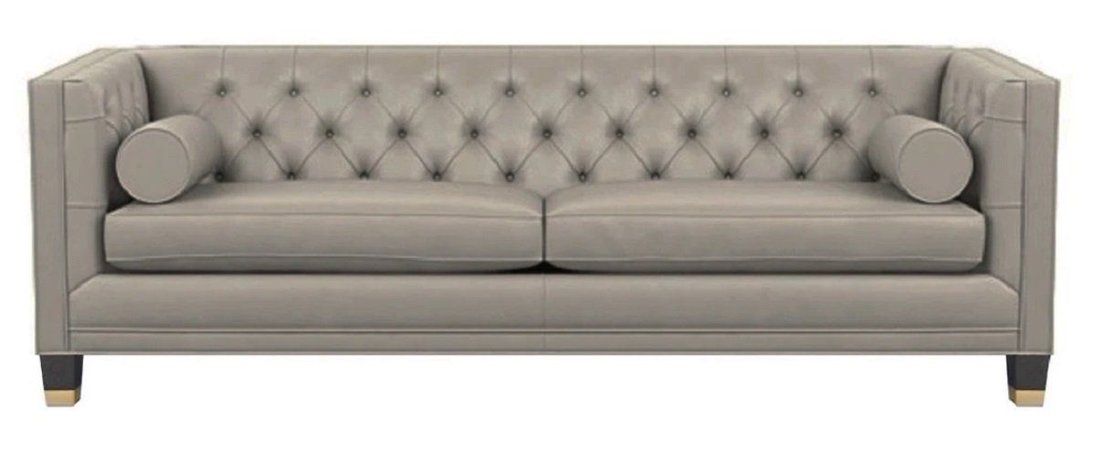 JVmoebel Sofa, Grau Möbel Neu Dreisitzer xxl Sofa big Leder Chesterfield Design