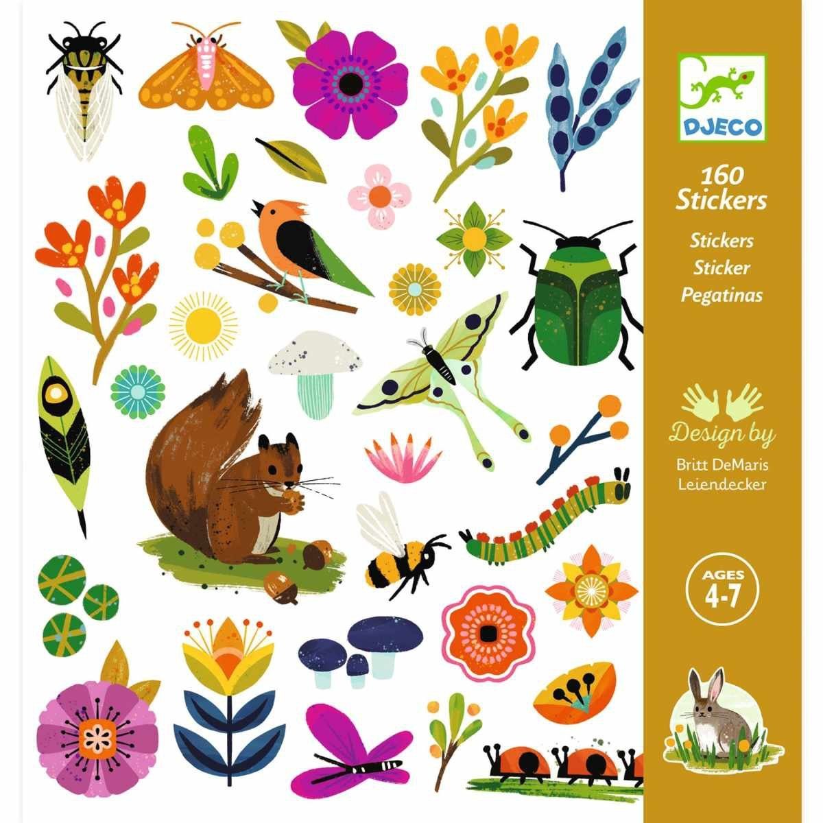 DJECO Sticker 160 DJECO Sticker für Kinder ab 4 Jahren mit tollen Motiven