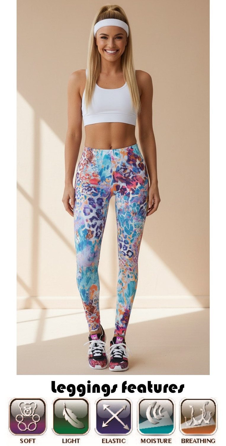 Bas Bleu Funktionsleggings Sportleggings mit Allover-Print