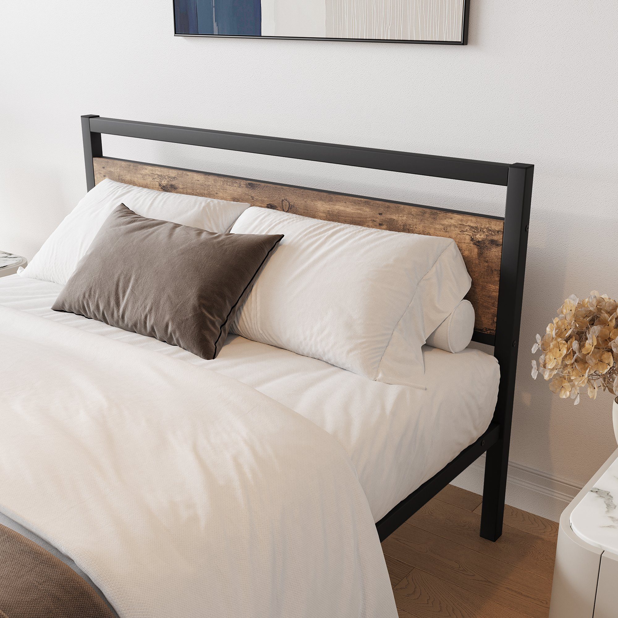 HAUSS SPOLE Metallbett 140x200cm mit Vintage-Kopfteil für Erwachsene und Ki günstig online kaufen