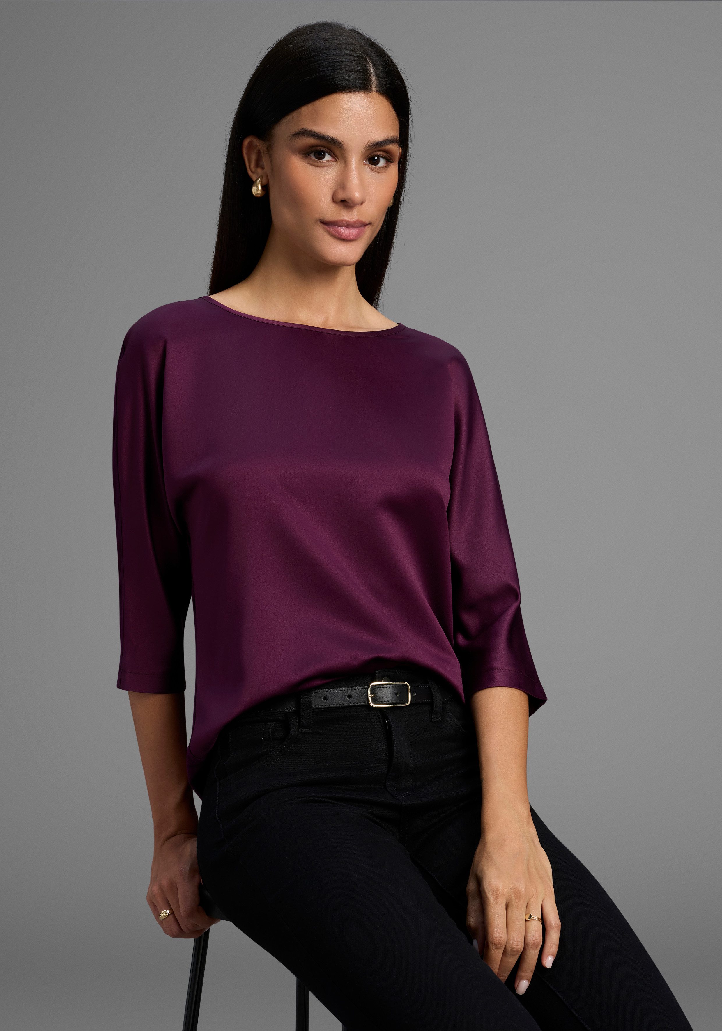 Laura Scott Satinbluse elegante Bluse mit weiten Ärmeln - NEUE KOLLEKTION günstig online kaufen