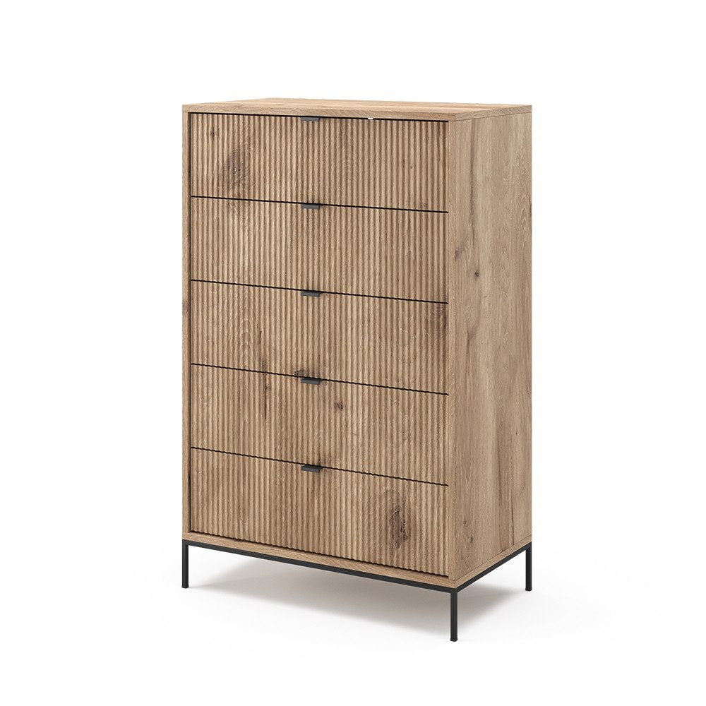 Vicco Kommode Eliza, Viking Oak, 76 x 120 cm mit 5 Schubladen (1 St)