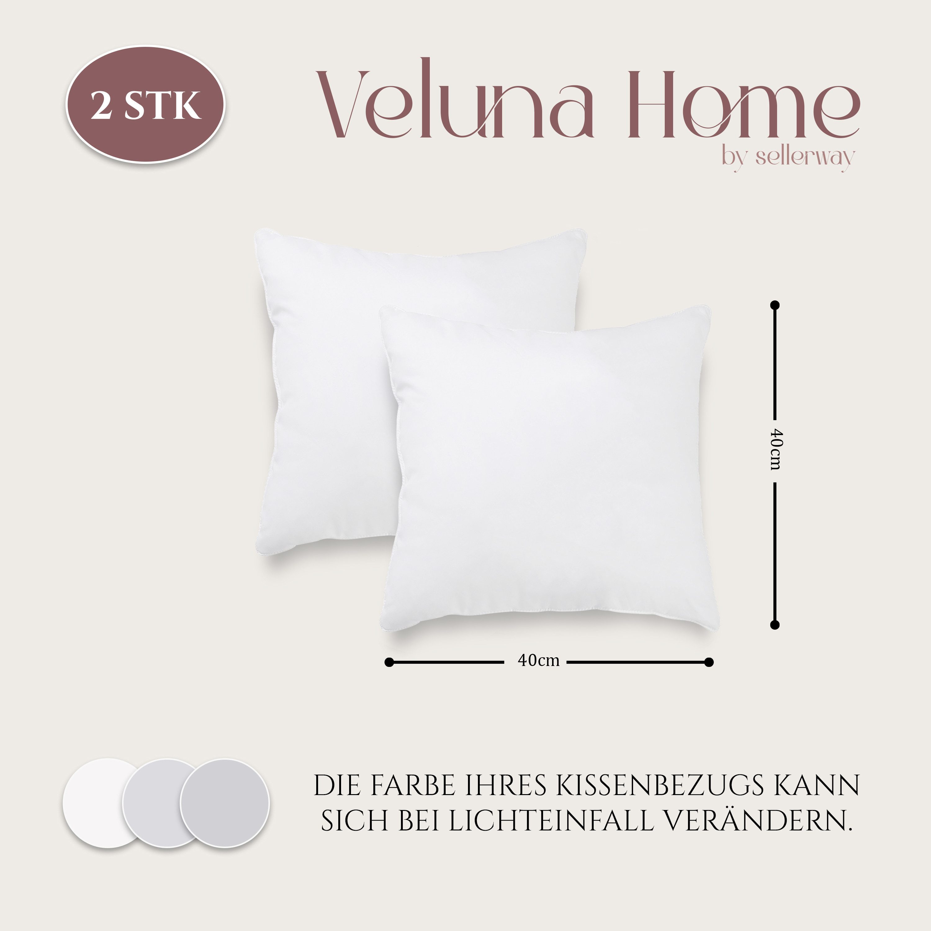 Veluna Home Kissenbezüge 100% Baumwolle(2er-Set) Renforcé Kissenbezug mit R günstig online kaufen