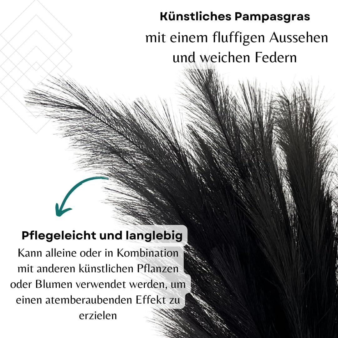 Kunstpflanze LAYBA Künstliches Pampasgras 3er-Set Schwarz 100 cm, Layba – Bild 5 von 5