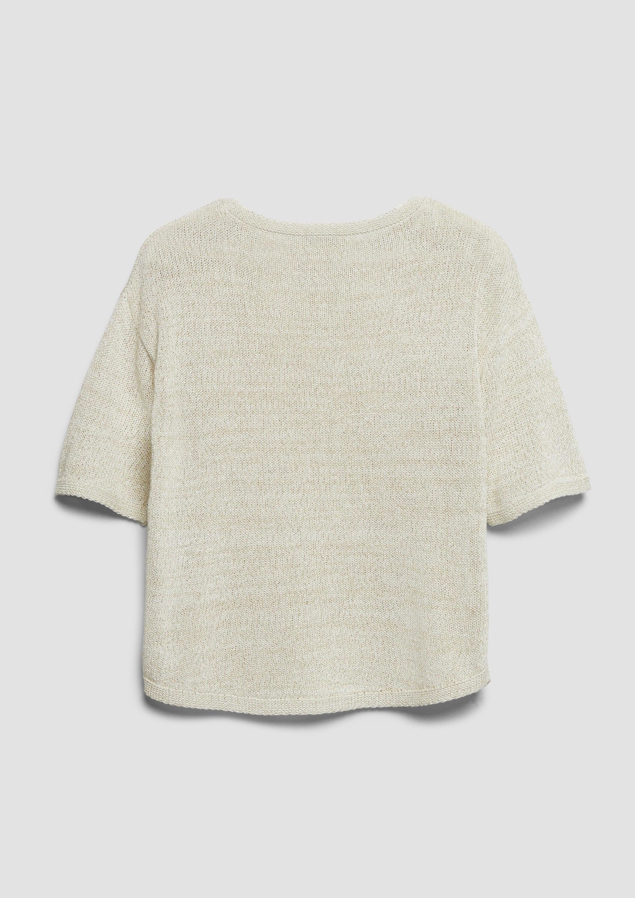s.Oliver Kurzarmpullover Strickpullover Kurzarm-Strickpullover mit Glitzergarn