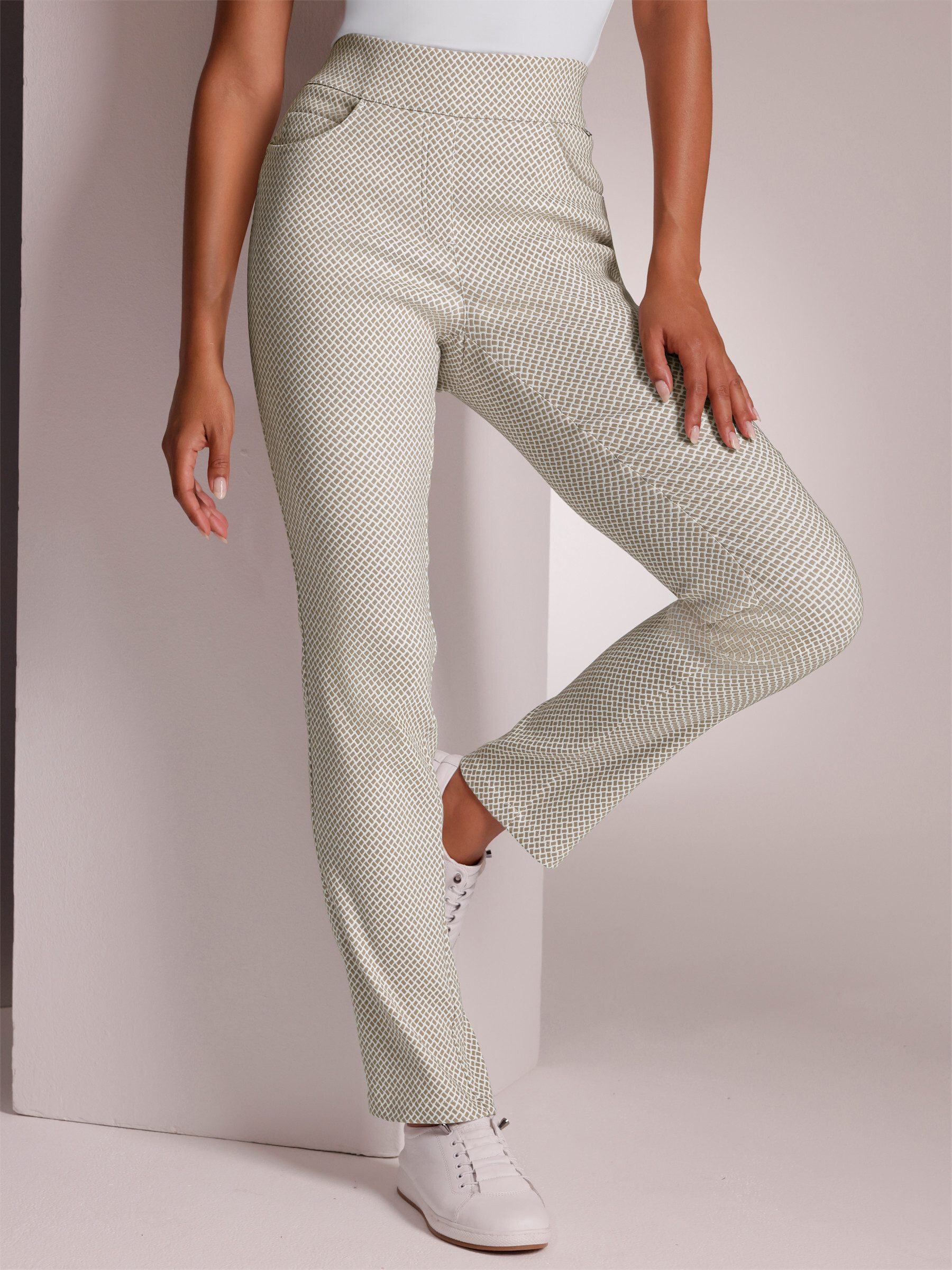 creation L Jerseyhose Lyocell-Polyester-Jacquard-Hose komfortabel günstig online kaufen