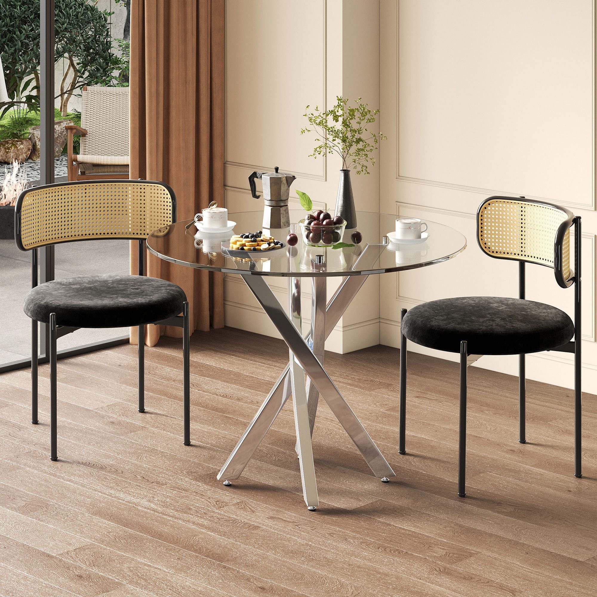 i@home Essgruppe Esstisch-Set(Esstisch und 2 Stühlen),Tischplatte aus gehär günstig online kaufen