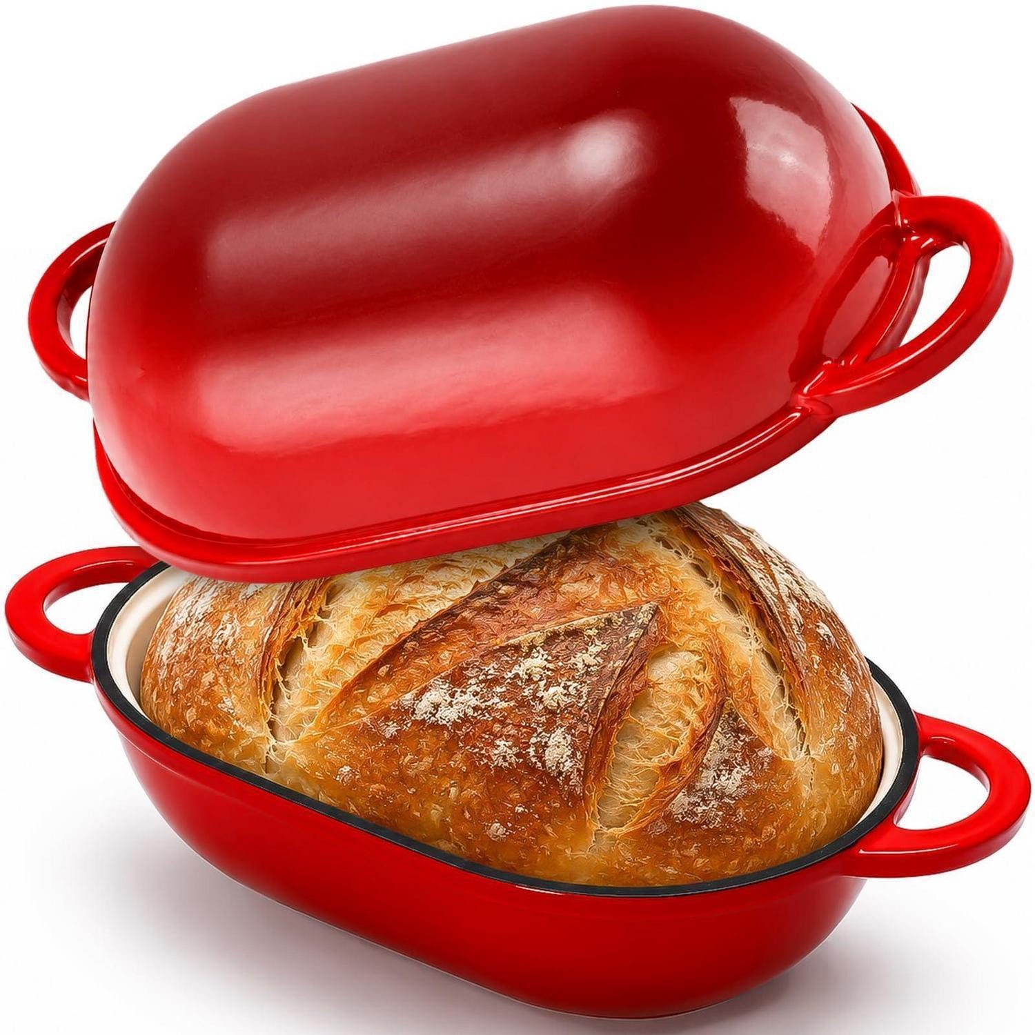LuxusKollektion Schmortopf Gusseisen Topf 2,85L Rot Induktion/Backofen