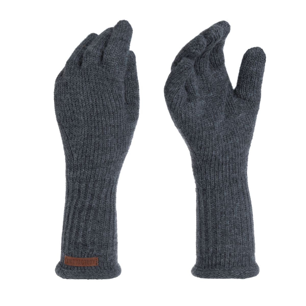 One Finger Handschuhe Lana ihne Handstulpen Knit Anthrazit Factory Size Handschuhe Glatt Handschuhe Strickhandschuhe