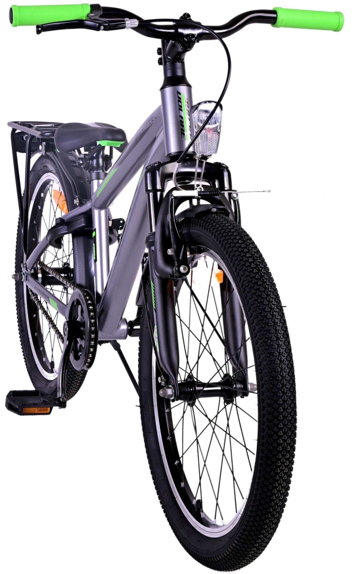 TPFSports Kinderfahrrad Volare Cross 20 Zoll mit Rücktritt und Handbremse, 1 Gang, (Jungsfahrrad - Jungen Kinderrad - ohne Schaltung - Sicherheitsgriffe), Kinderfahrrad 20 Zoll - Jugend Fahrrad - Kinder Jugend Fahrrad Grau