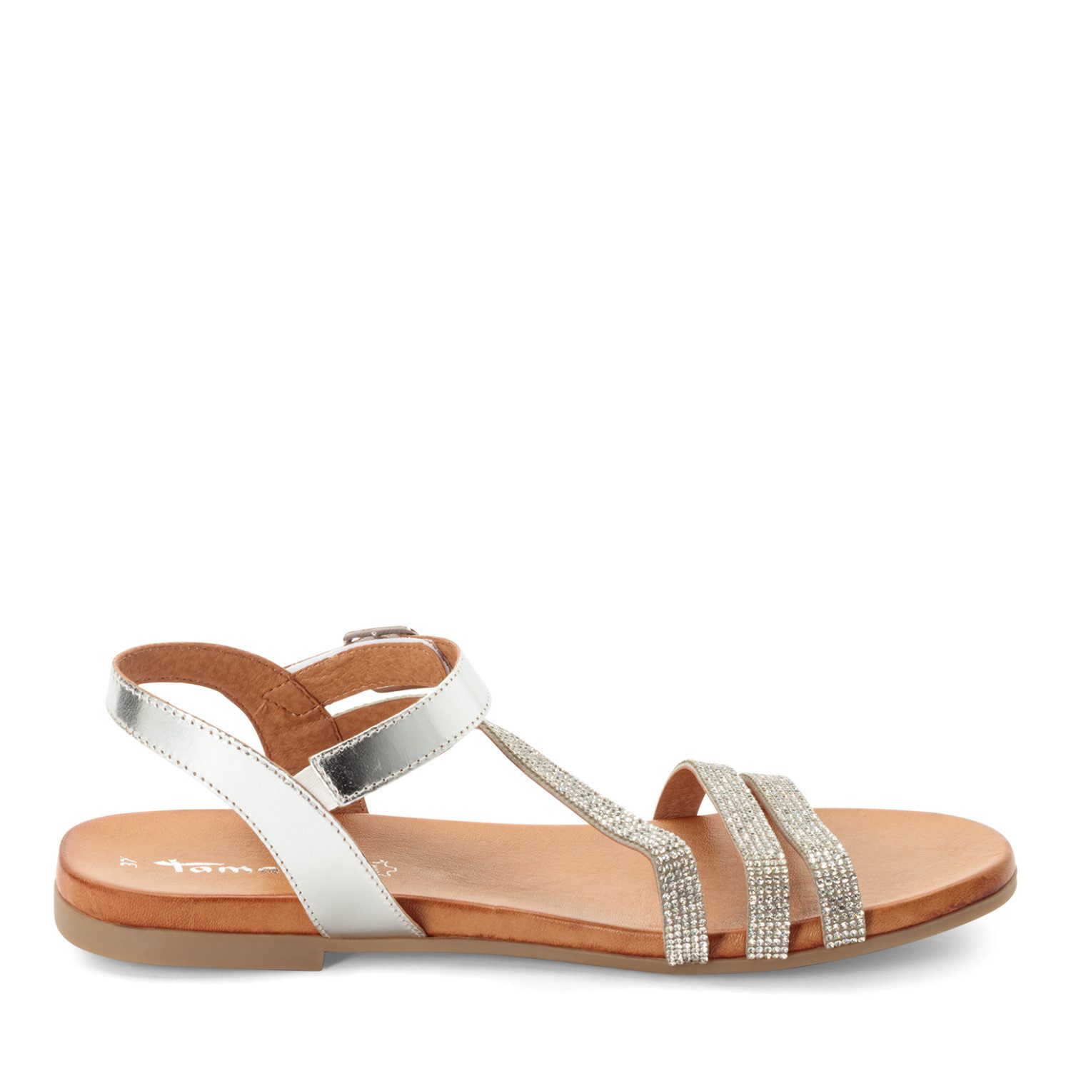 Tamaris Riemchensandale Sommerschuh, Sandalette mit Besatz aus Schmucksteinchen