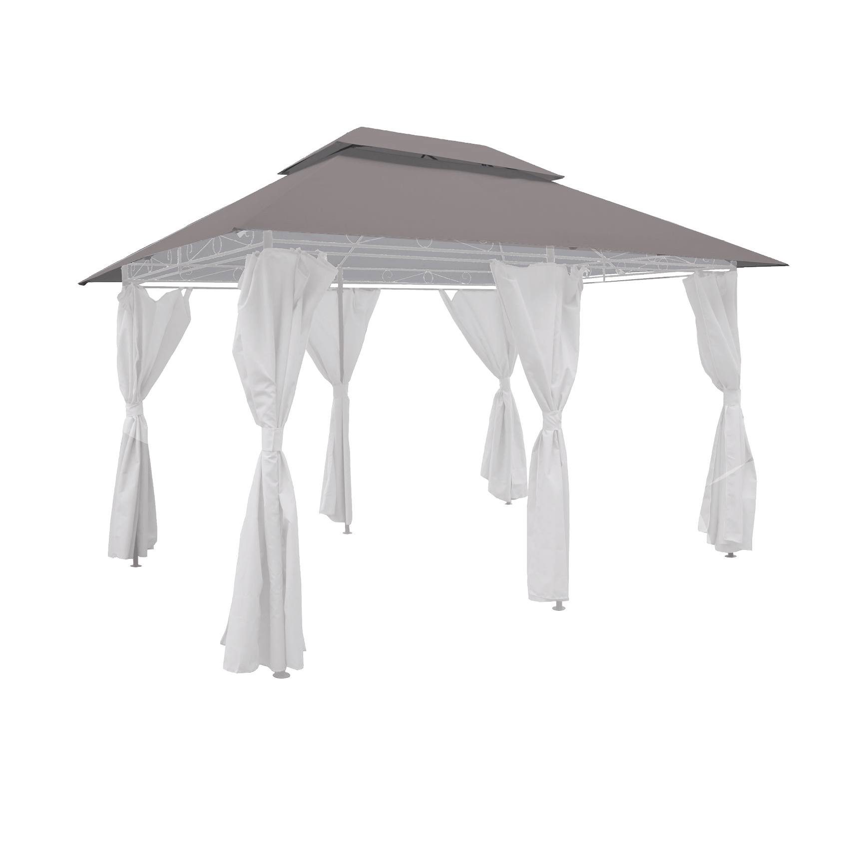 TOPCENT Pavillon-Ersatzdach Ersatzdach für Pavillon Girona 3 x 4 m – Grau – Wetterfest & Reißfest