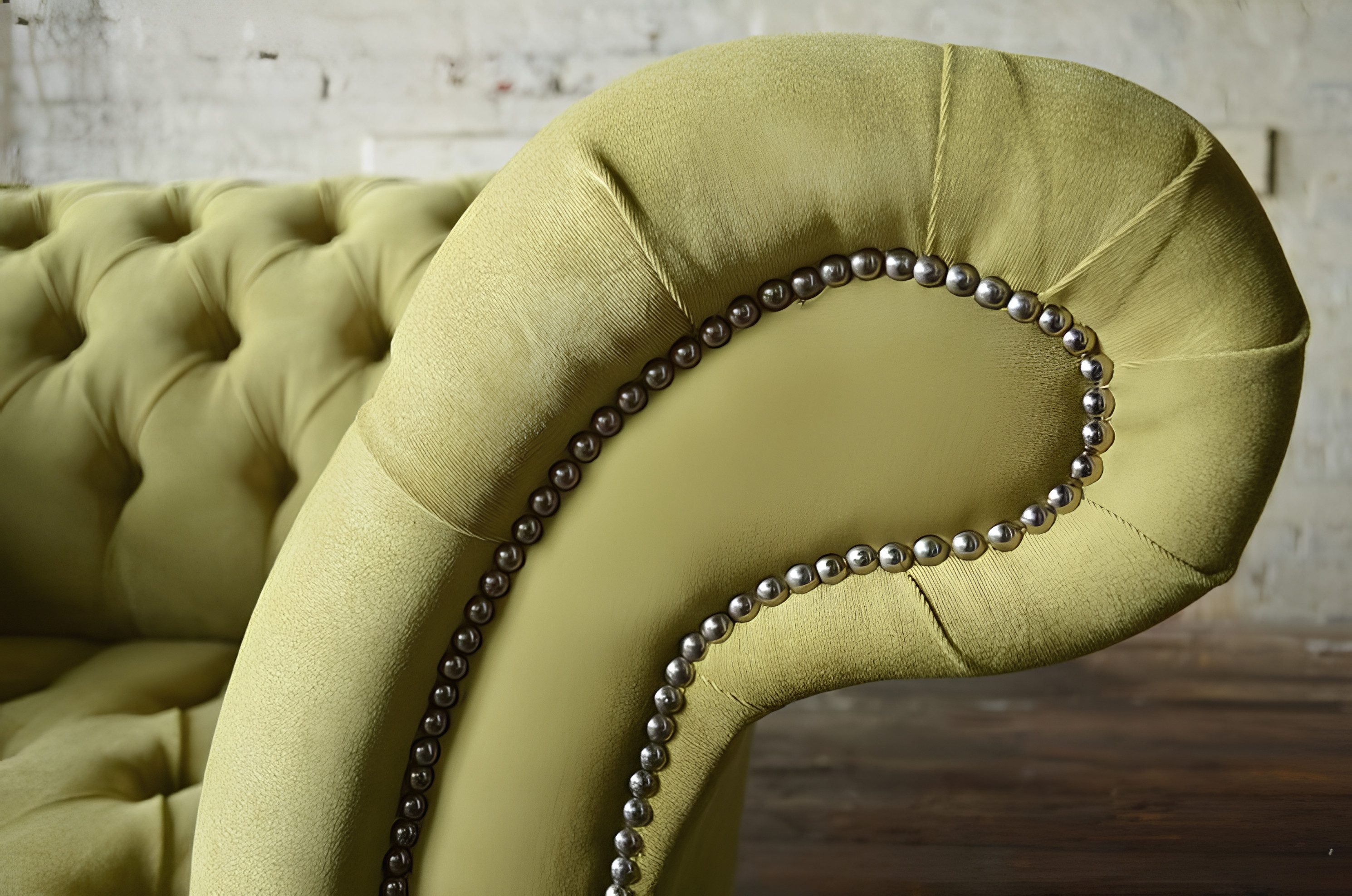 Xlmoebel Chesterfield-Sessel Stoff-Fernsehsessel im Chesterfield-Stil mit hoher Polsterung (1-St., Chesterfield-sessel), Hergestellt in Europa