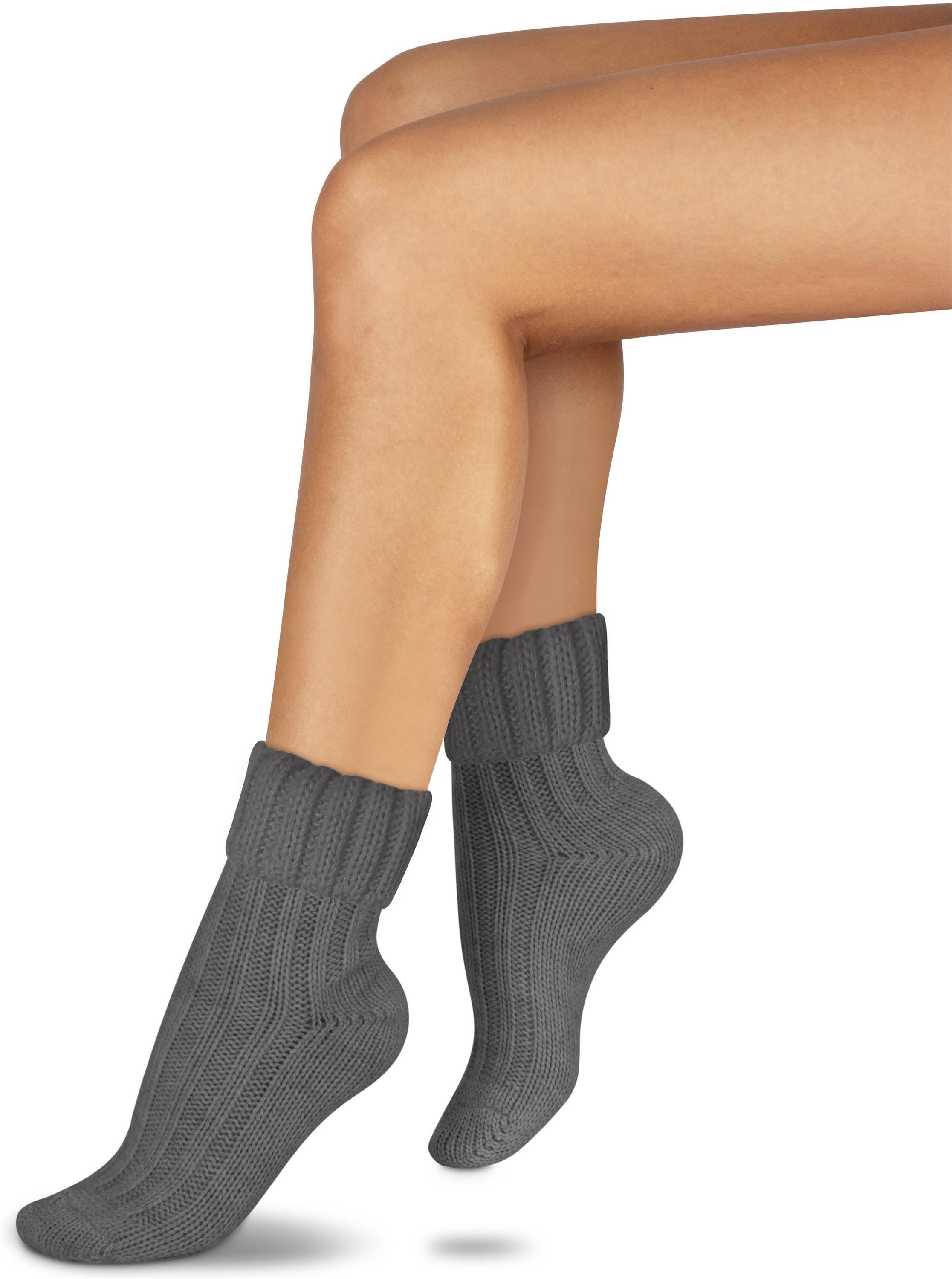 normani Thermosocken 2 Paar Alpaka-Socken mit Umschlag (Set, 2-Paar, 2 Paar) hochwertige Alpaka-Wolle