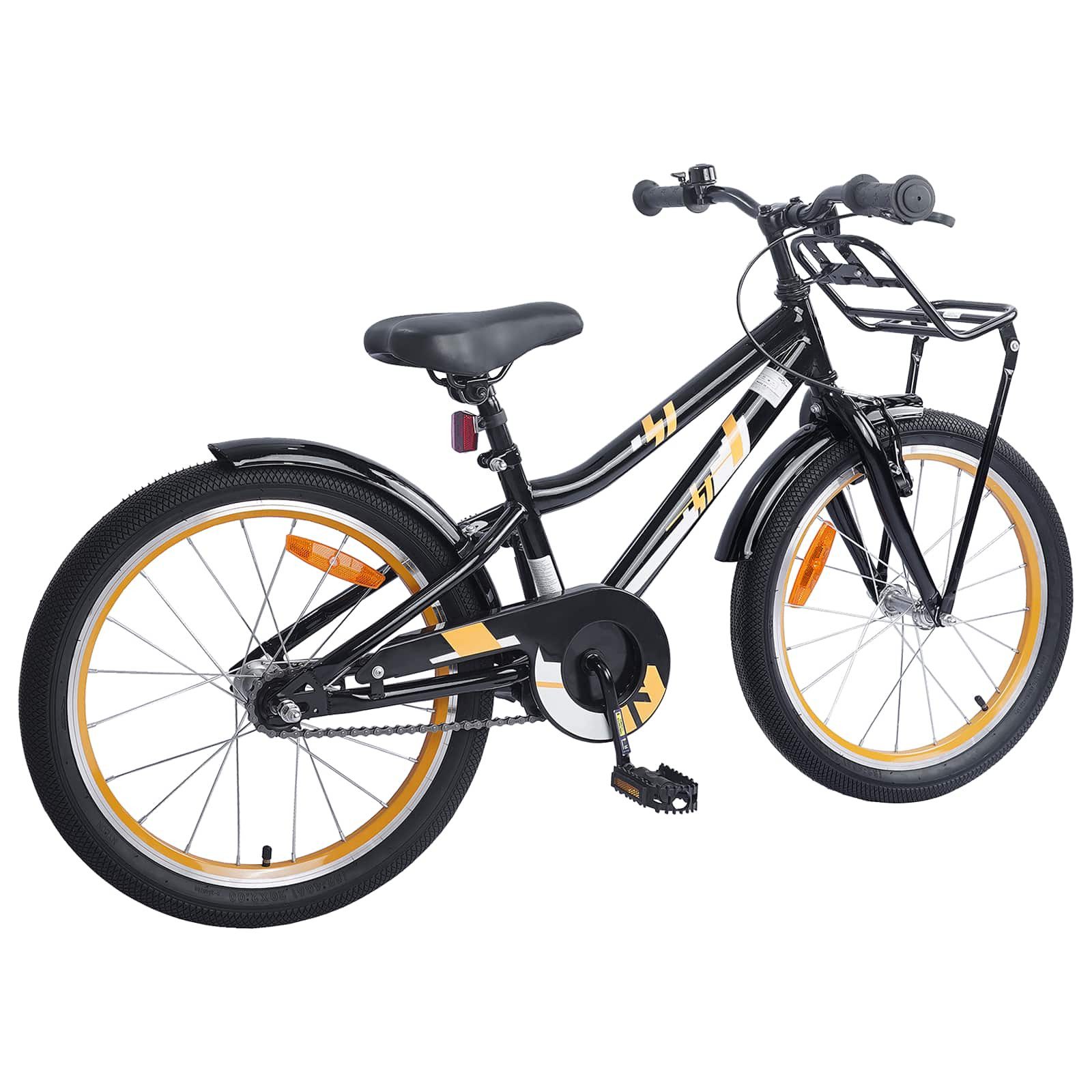 vidaXL Kinderfahrrad 137 x 54 x 79 cm Kinderfahrrad 20 Zoll für 6-11 Jahre alt Orange Schwa