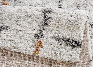 Teppich Hochflor Teppich Grid creme, MINT RUGS, rechteckig, Höhe: 30 mm