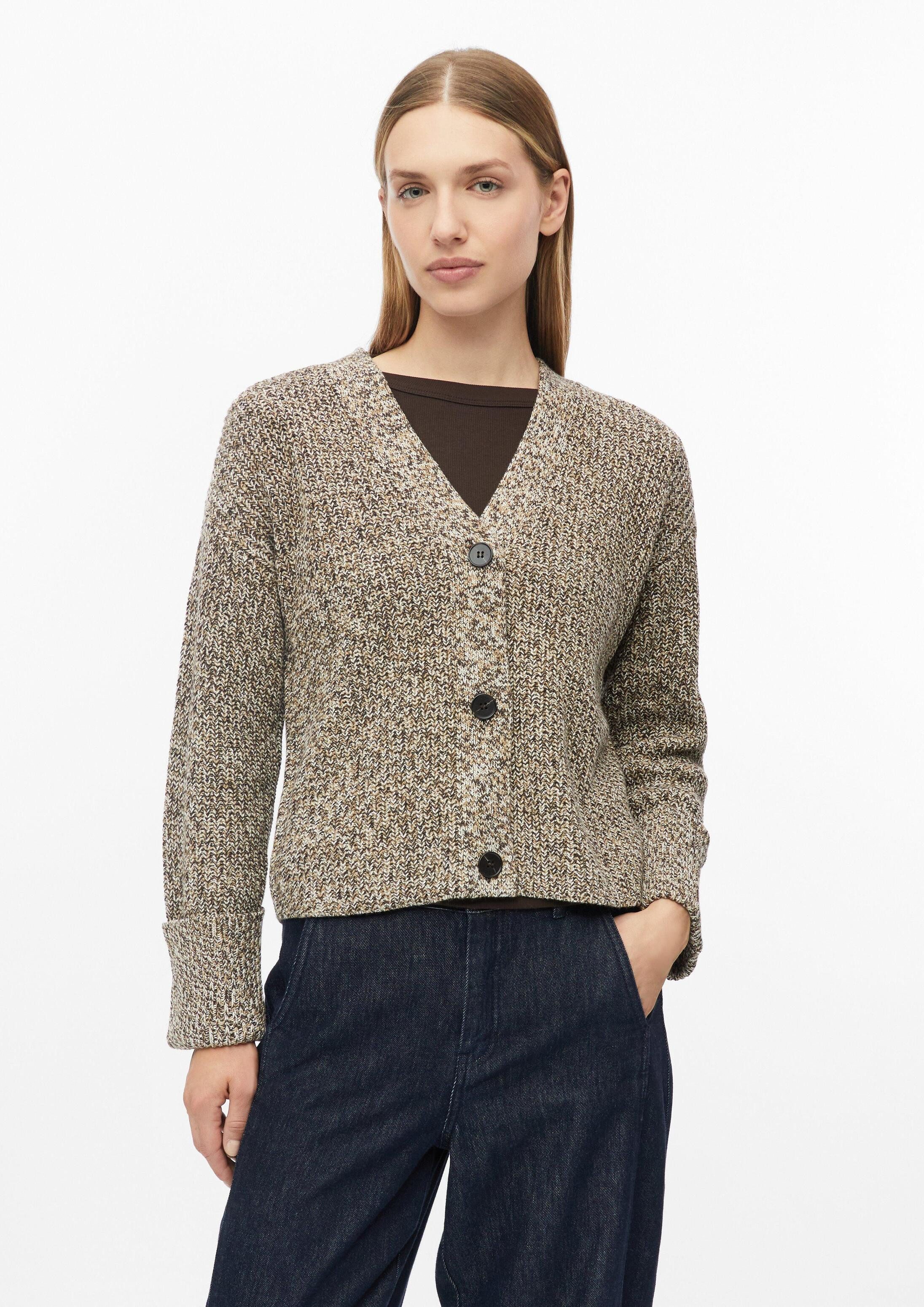 s.Oliver Cardigan Strickjacke Melierte Strickjacke mit Turn-up