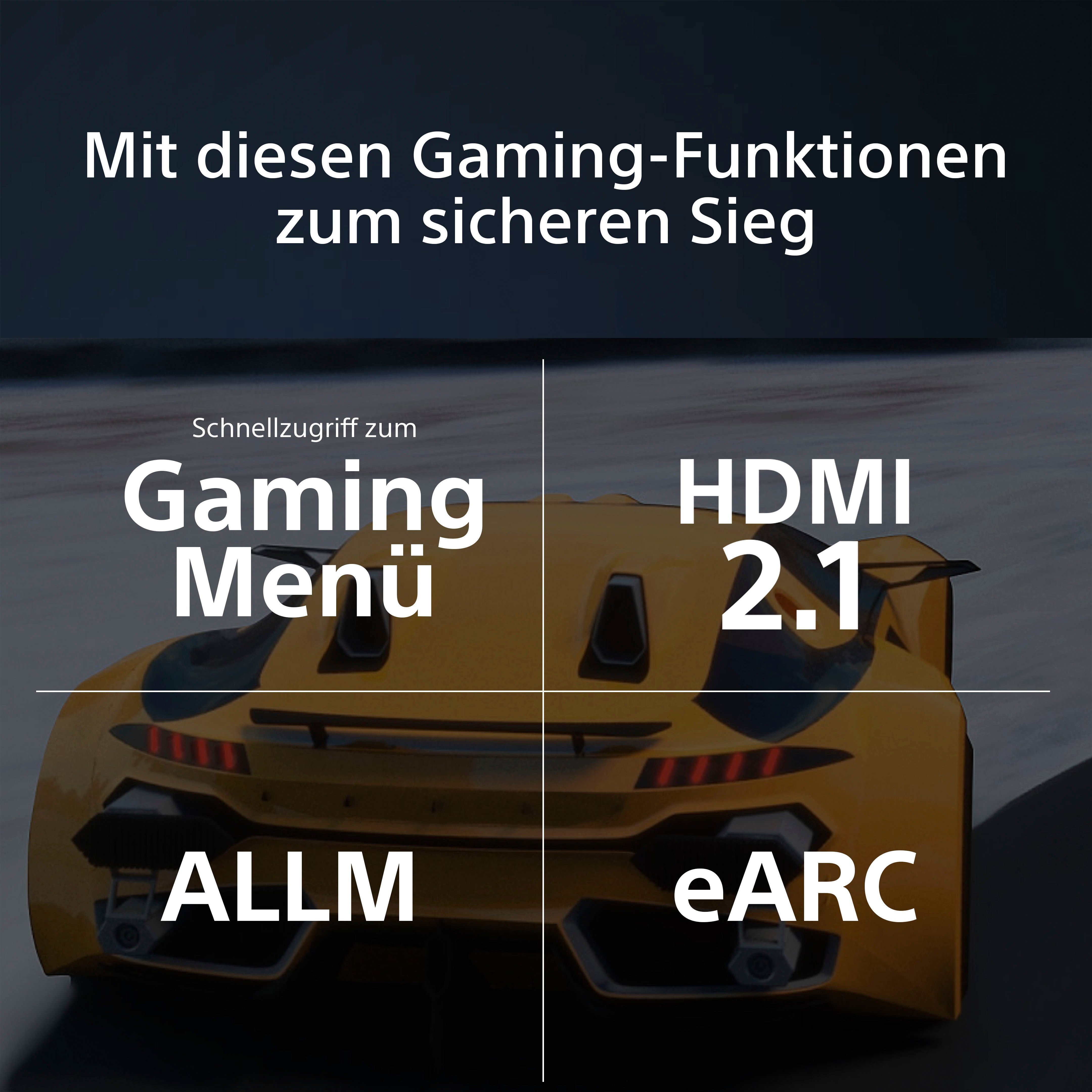 Sony HDR, Gaming-Menü, cm/43 HD, LED-Fernseher HDMI Ultra 2.1) Zoll, Pro, X1-Prozessor, 4K CORE, Triluminos TV, BRAVIA Google KD-43X80L (108 Smart-TV,