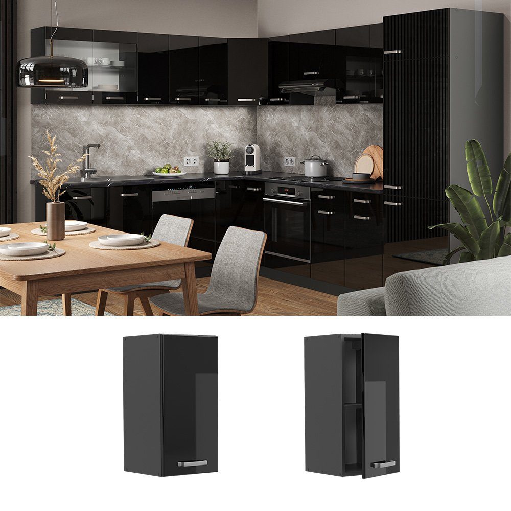 Vicco Hängeschrank R-Line, Schwarz Hochglanz/Anthrazit, 30 günstig online kaufen