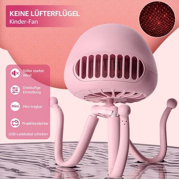 VSIUO Mini USB-Ventilator, USB Leise Handventilator Fan Mit LED-Lichts