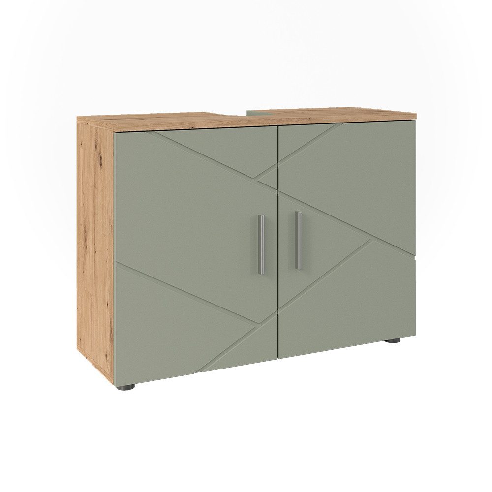 Vicco Waschbeckenunterschrank Irma, Salbeigrün/Artisan, 80 x 59 cm mit 2 Türen (1-St)