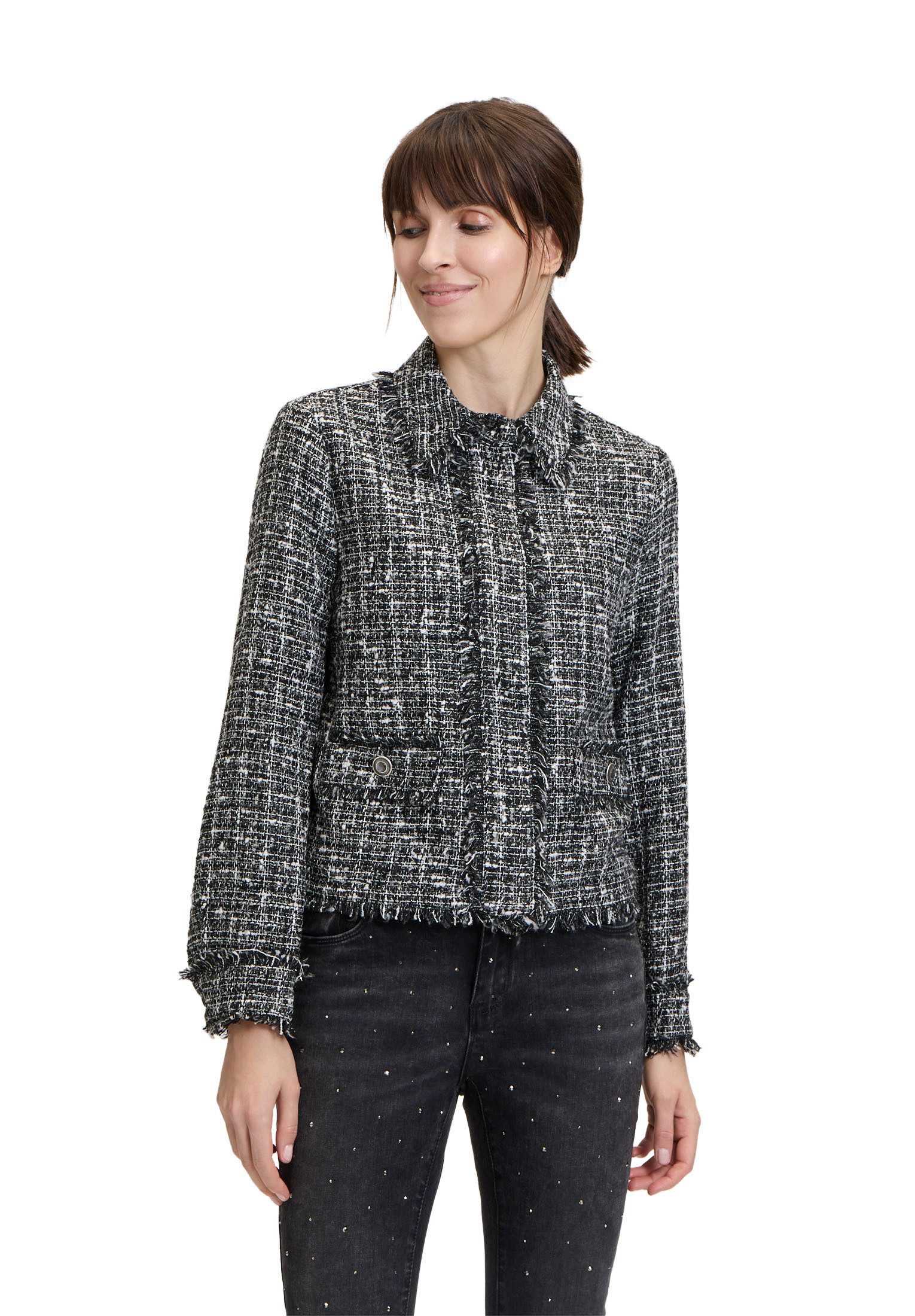 Damen Tweedblazer Mit Rundhalsausschnitt Produktbild-Vorschau 6