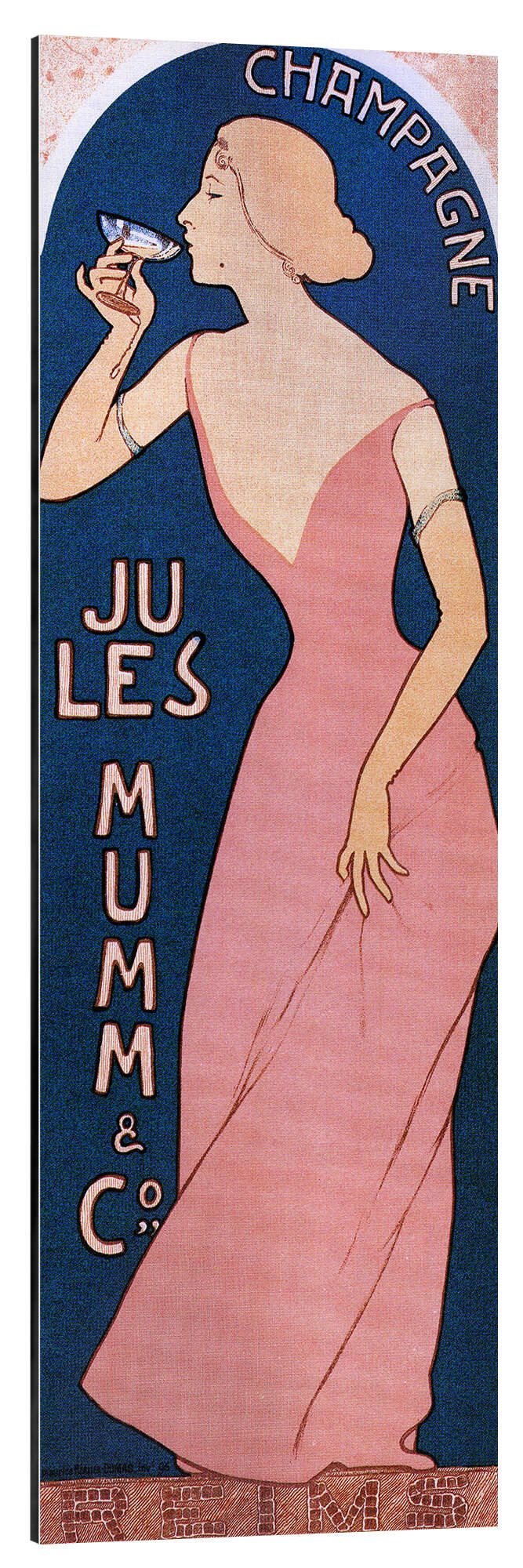 Posterlounge Alu-Dibond-Druck Maurice Realier-Dumas, Realier Dumas Champagne ju les Mumm, Illustration