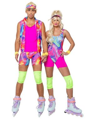 Roma Costumes Kostüm Neon Rollerblade Babe Kostüm, Dein heißer Neon-Sportdress für 80er Partys oder als ikonische Plast