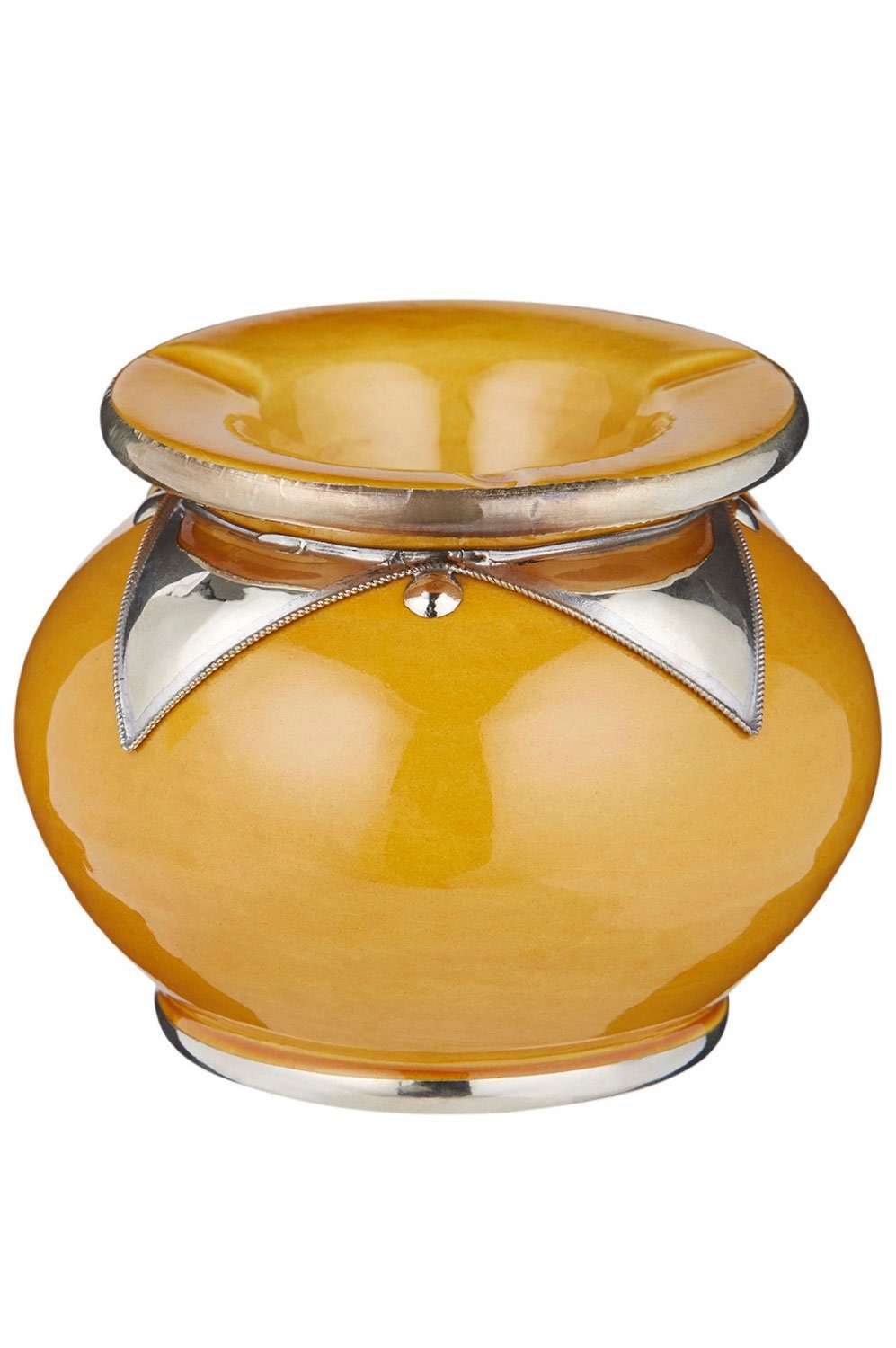 Aschenbecher Orientalischer Aschenbecher mit Deckel Kanita Gelb