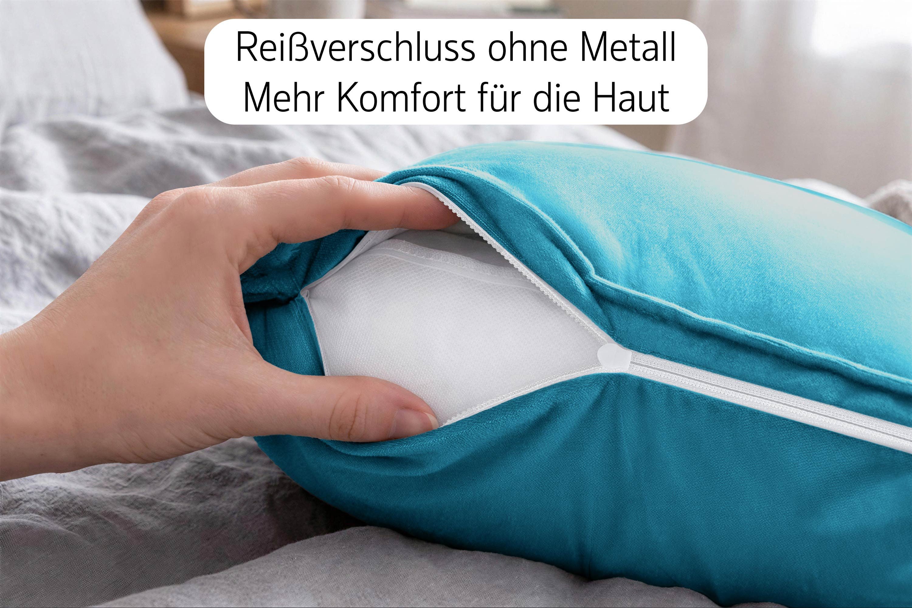 Amilian Dekokissen 4er Set Zierkissen Sofakissen Couchkissen mit Reißverschluss, inklusive Füllung für Sofa, Couch und Bett