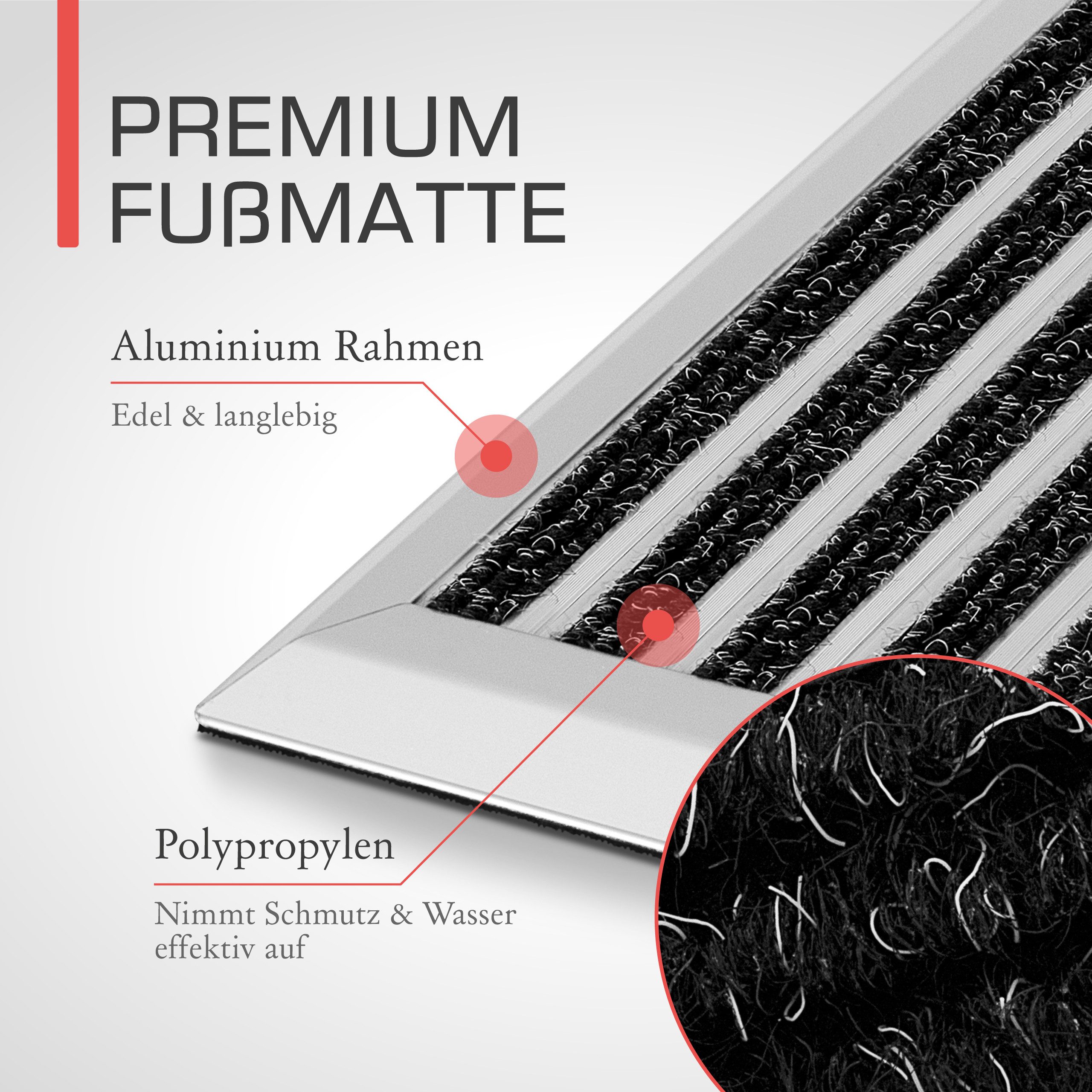 bomoe Fußmatte, Höhe: 1 mm, Bomoe AluGant Alu Fußmatte günstig online kaufen