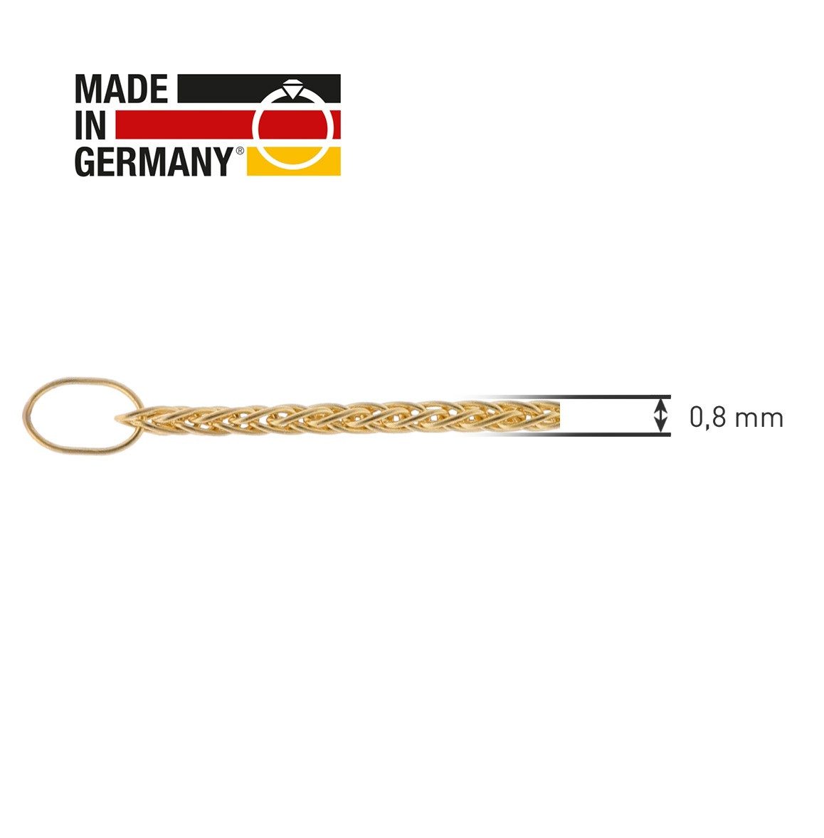 trendor Collier für Anhänger Gold 333 / 8K Zopfkette 0,8 mm