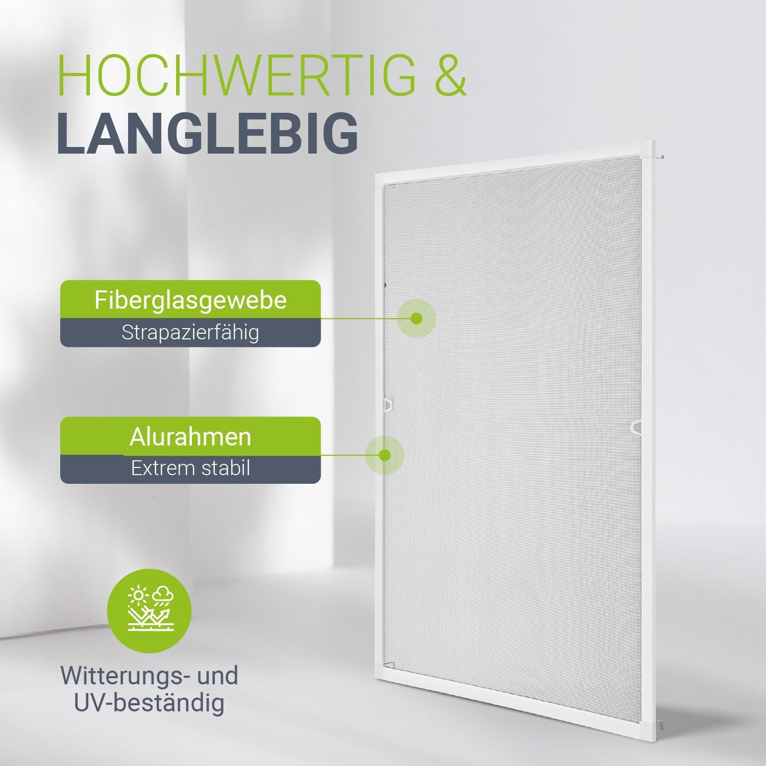 Juskys Insektenschutz-Fensterrahmen Fliegenschutzgitter, individuell kürzbar, pflegeleicht – Bild 5 von 5
