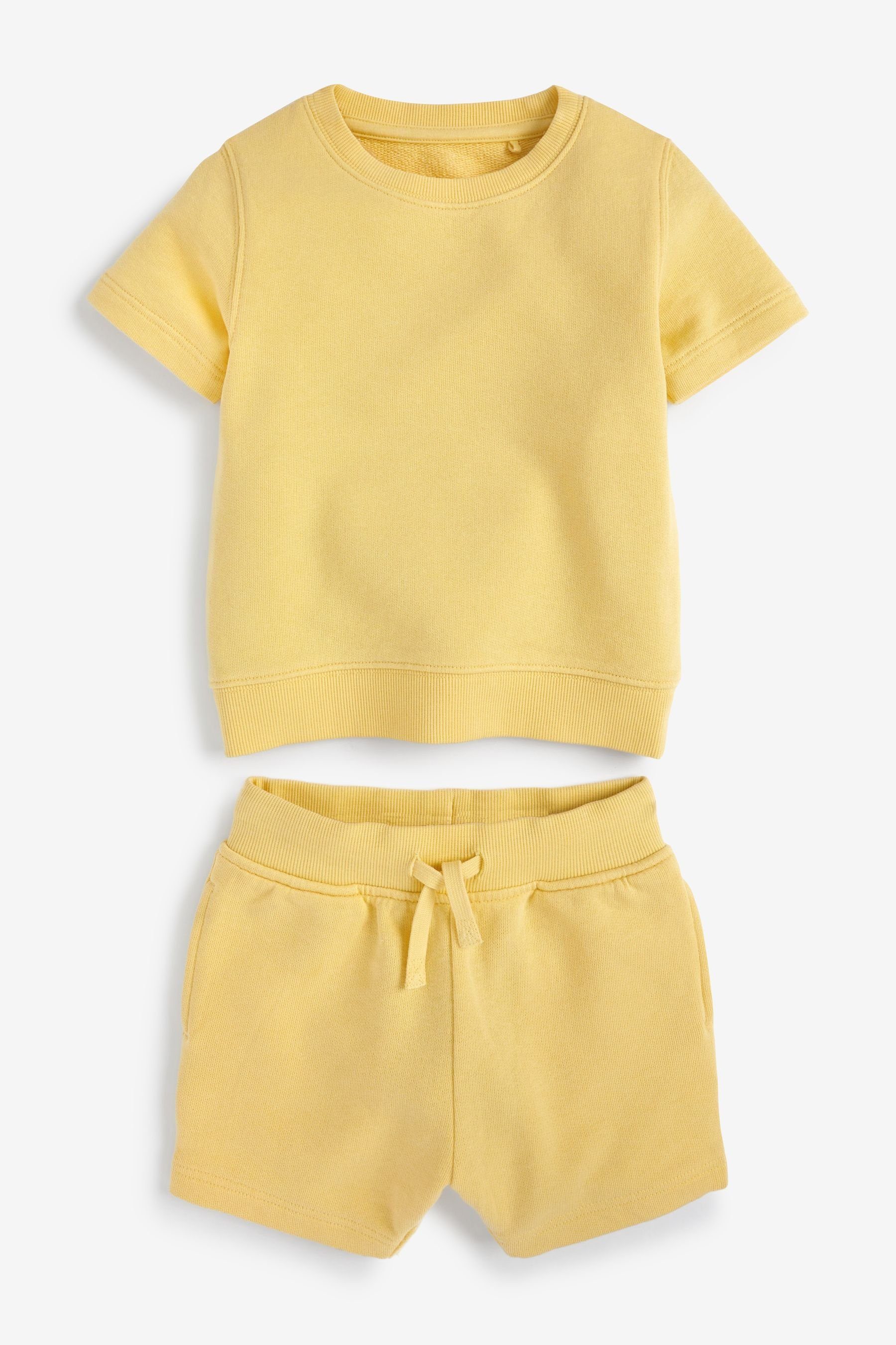 Next T-Shirt & Shorts Einfarbiges Set aus T-Shirt und Shorts (2-tlg) Yellow