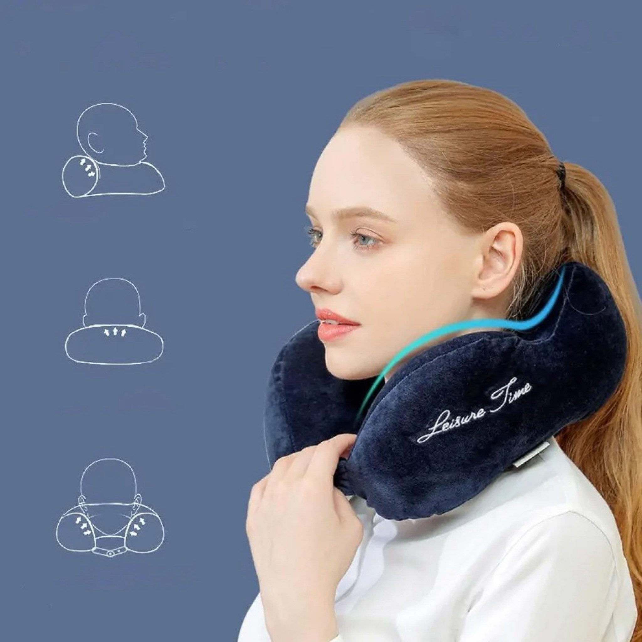 CINESIO Nackenkissen Nackenkissen Reise Memory Schaum ergonomisch U Form kompakt, Nackenkissen Reise U Form Memory Schaum Komfort Einzelkissen, Reise Nackenkiss – Bild 4 von 5